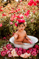 Melia's 6 Month Milk Bath & Family Photography